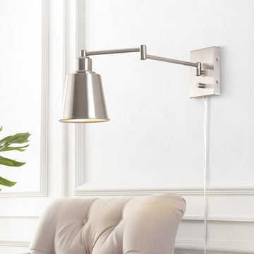 Cary 5.75" Iron Contemporary Swing Arm LED Wall Sconce - JONATHAN Y